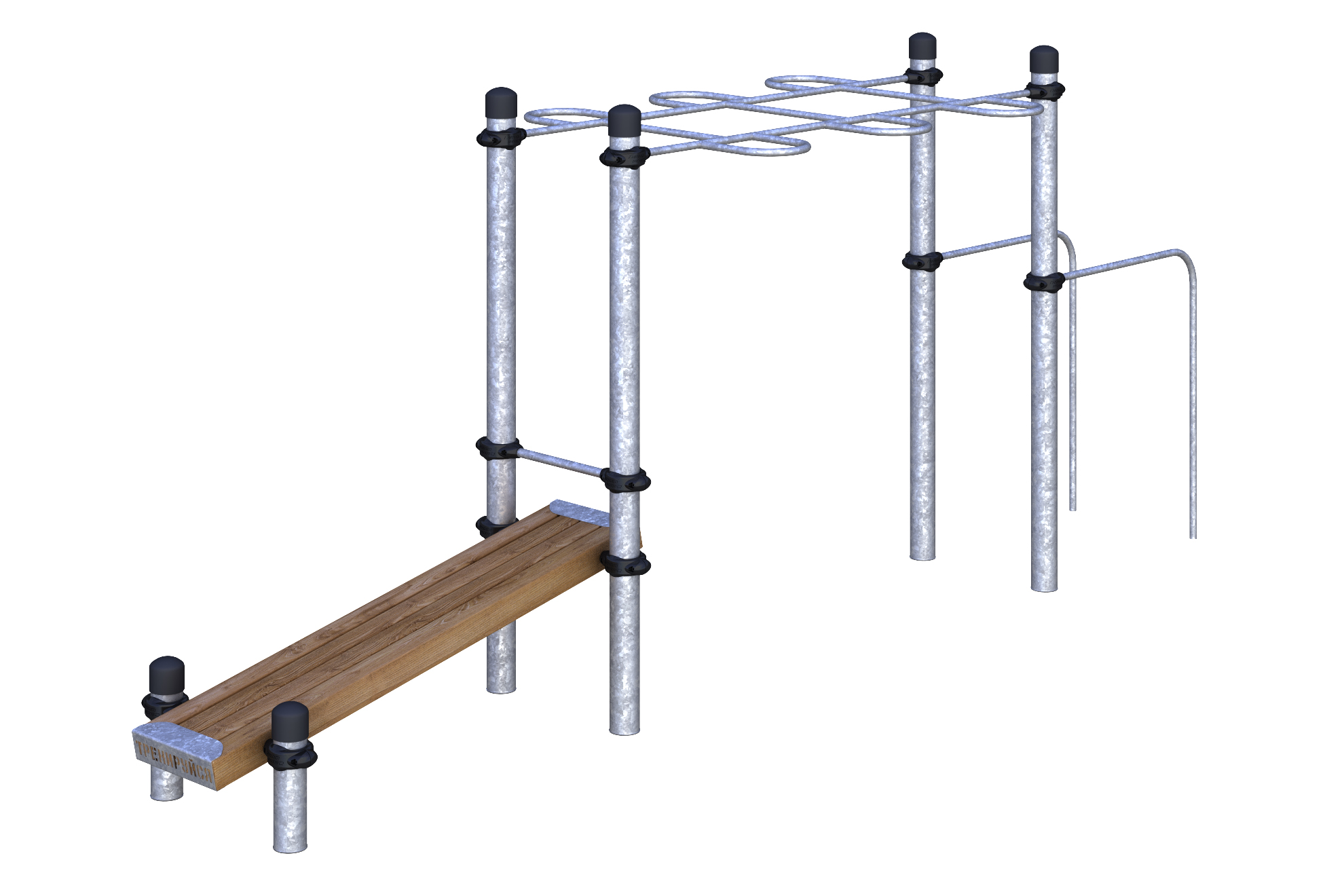 W-01-006 Рукоход с брусьями и лавкой для пресса