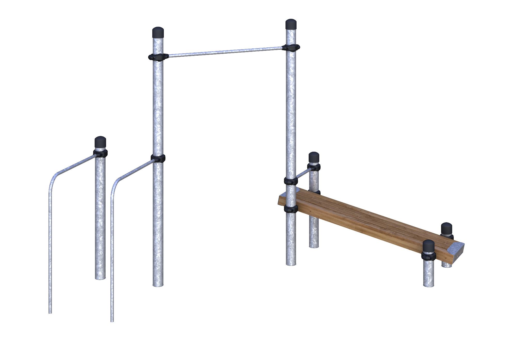 W-01-007 Турник с брусьями и лавкой для пресса