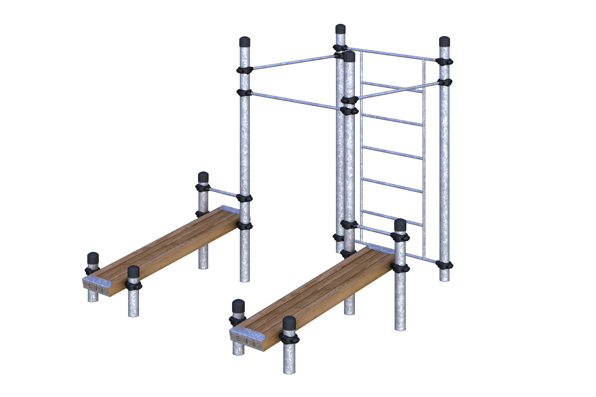 W-01-009 Шведская стенка,турники и две наклонные лавки