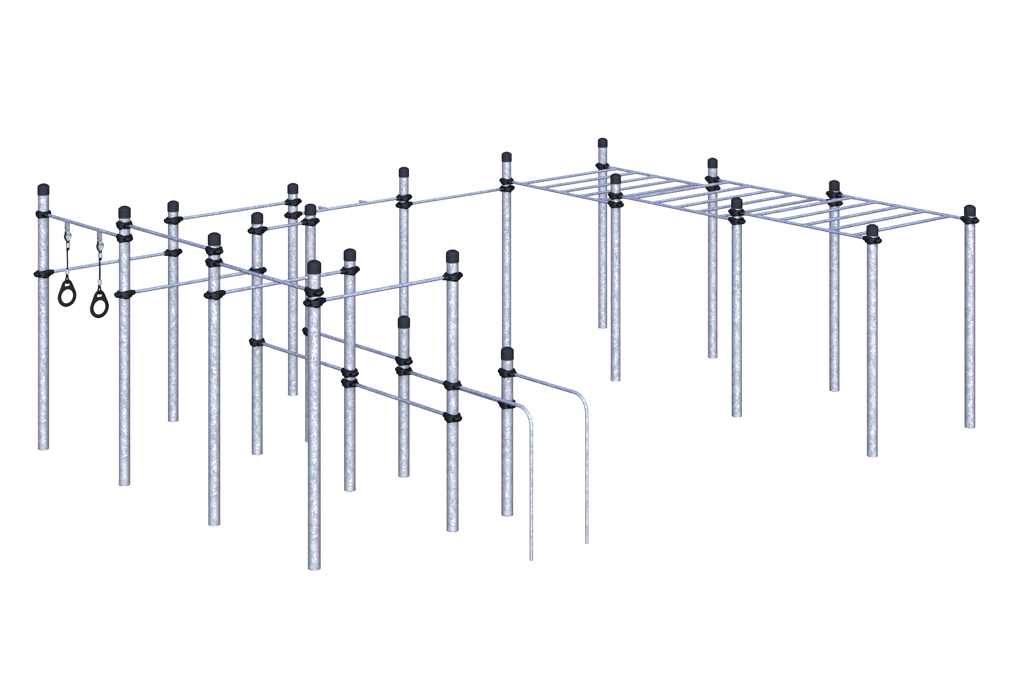W-01-011 Рукоход разноуровневый, турники и брусья