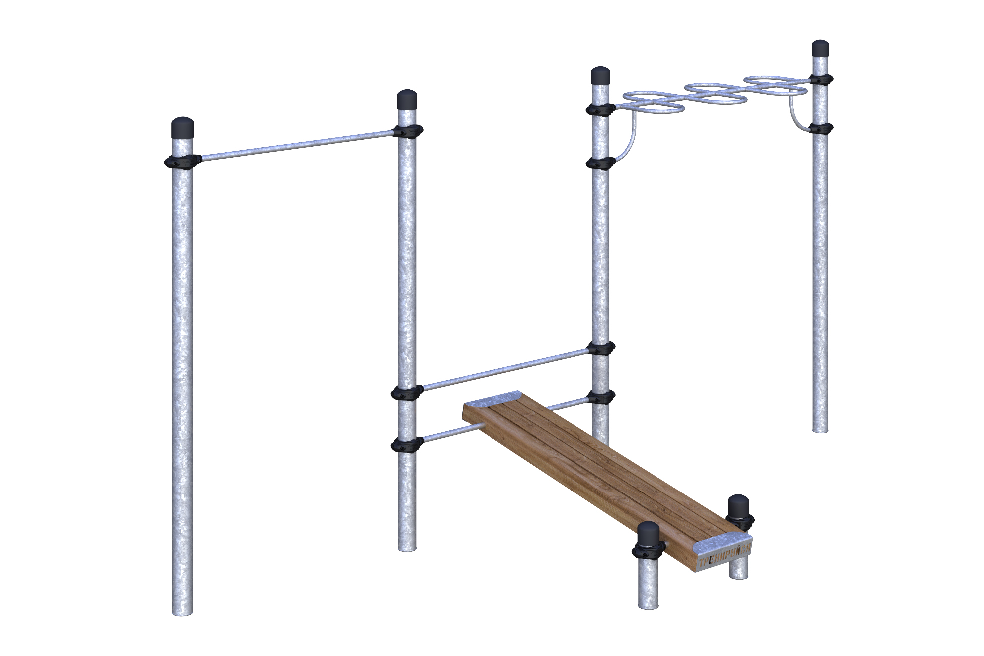 W-02-016 Турник, наклонная лавка, рукоход 