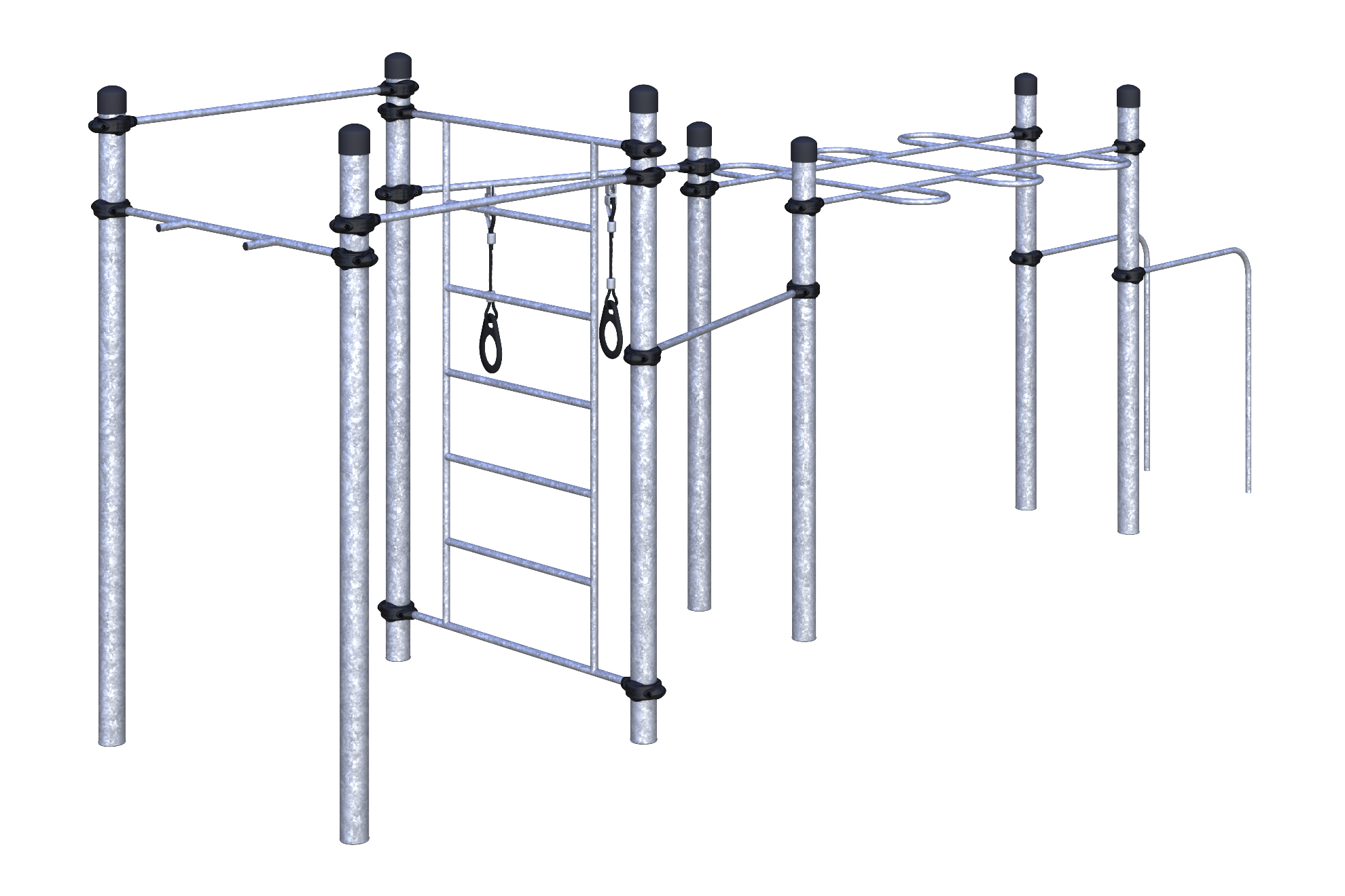 W-02-018 Турники, брусья, рукоход, шведская стенка и гимнастические кольца