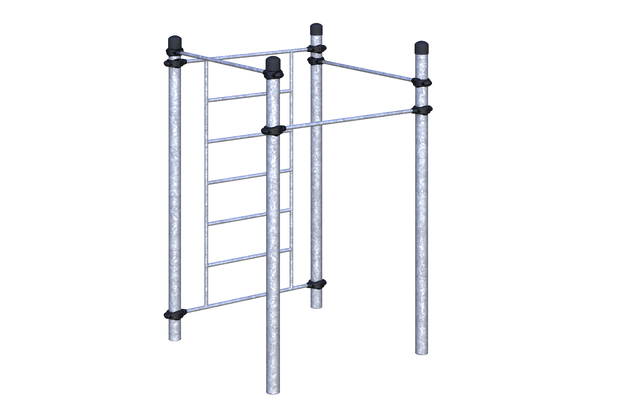 W-02-019 Три разноуровневых турника и шведская стенка