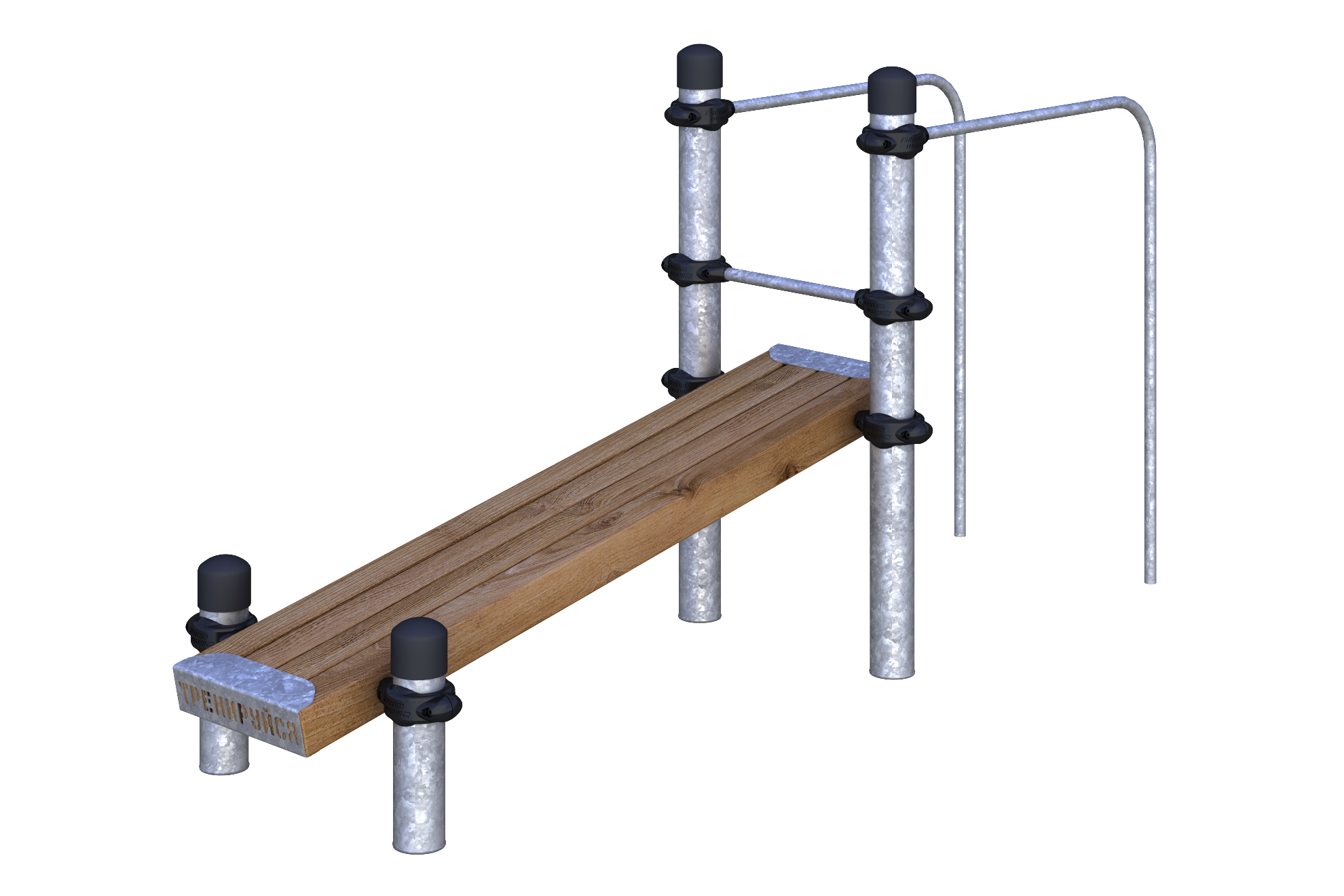 W-03-007 Лавка для пресса с брусьями