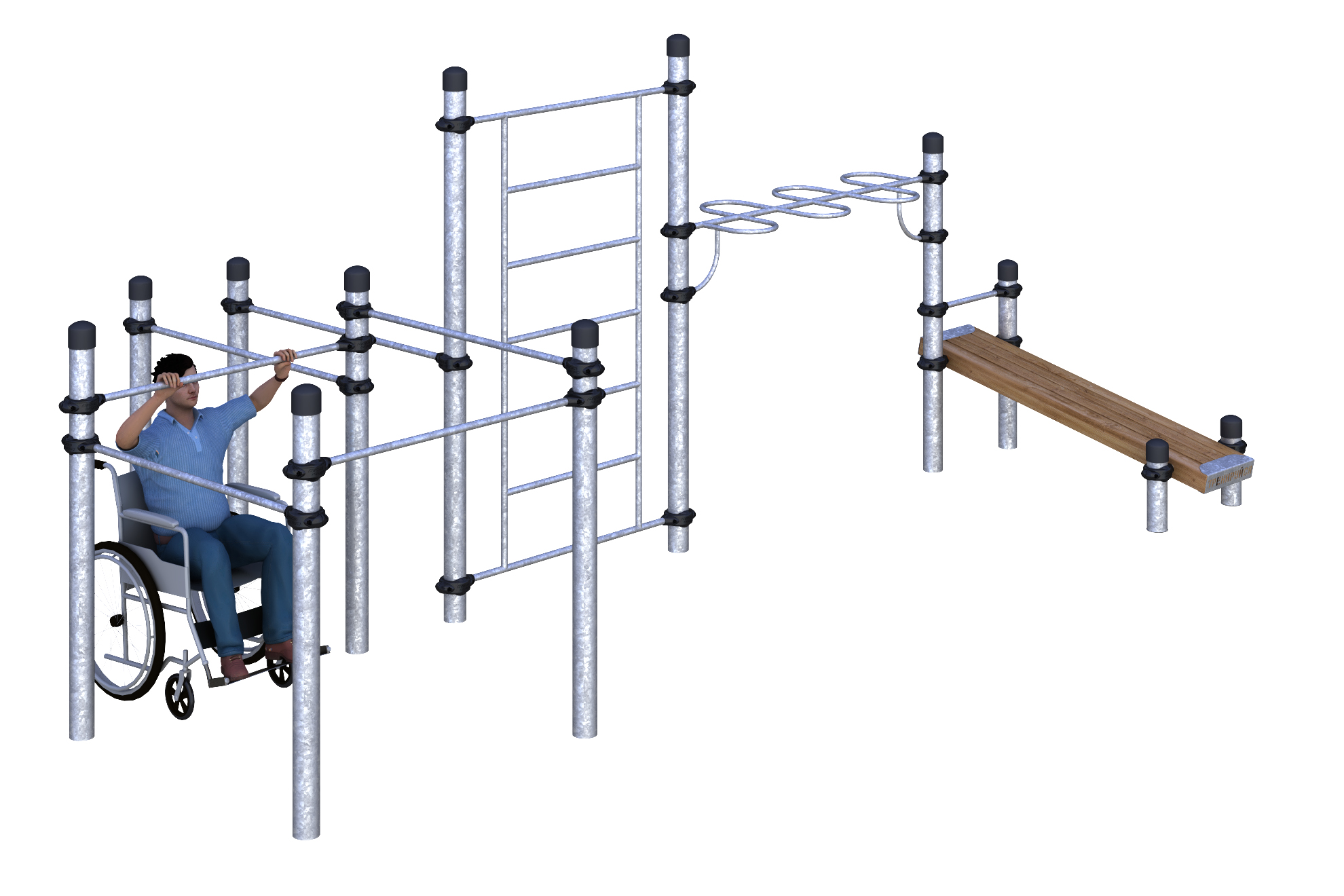 W-07-002 Турники, брусья, рукоход, шведская стенка и лавка
