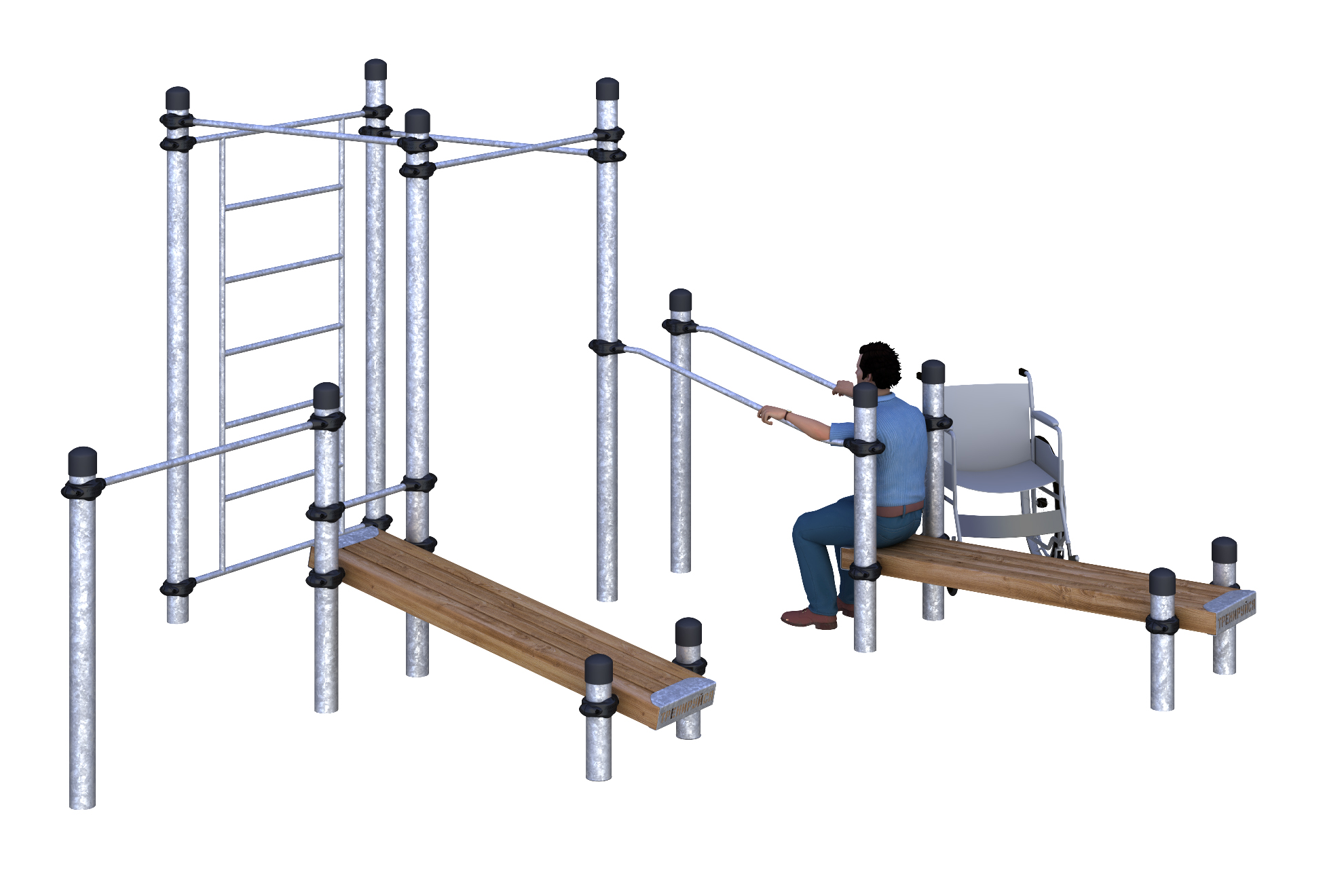 W-07-008 Турники, брусья,шведская стенка и лавки